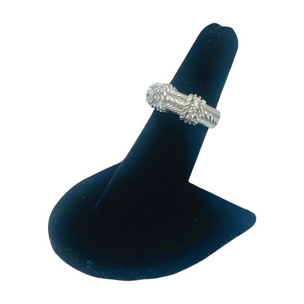Judith Ripka 925 Sterling Silver Cubic Zirconia Ring Band - Size 6 - Picture 4 of 10